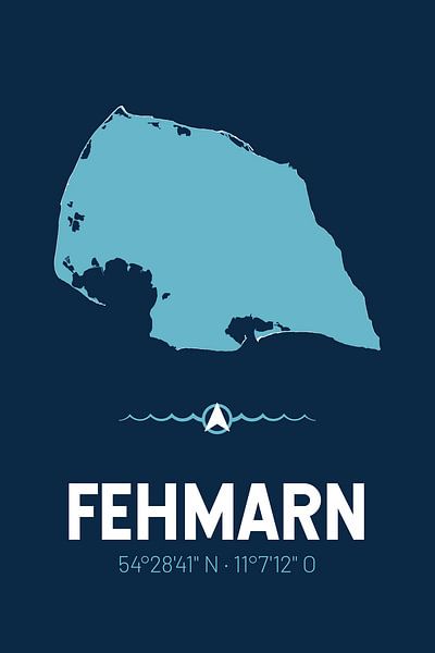 Fehmarn | Design-Landkarte | Insel Silhouette von ViaMapia