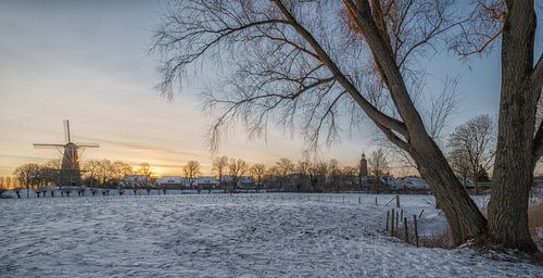 Buren in de sneeuw
