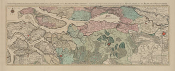 Oude kaart grensgebied Zeeland, Noord Brabant en Zuid holland