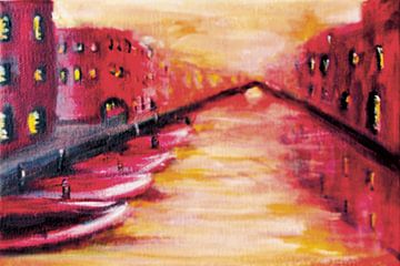 Zonsopkomst Venetië schilderij van Krista Kitsz Art