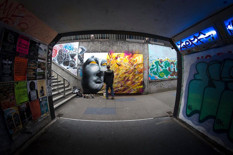Urban graffiti in de metro van Atelier Liesjes