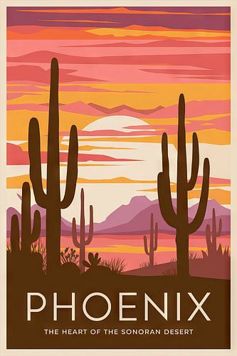 Phoenix, Arizona Vintage Reisposter