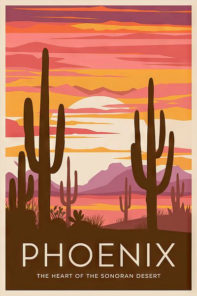 Phoenix, Arizona Vintage Travel Poster by Poster Art Shop