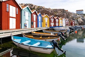 Bunte Ferienhäuser Smögen, Schweden von Peter Wierda