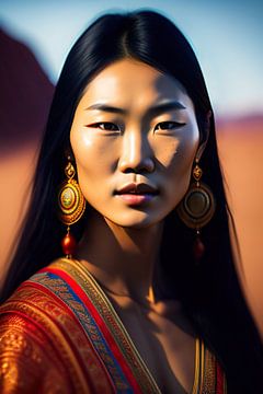 Aziatische vrouw 1 van Dreamy Faces