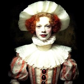 Portrait Columbine theatre costume historical Venice