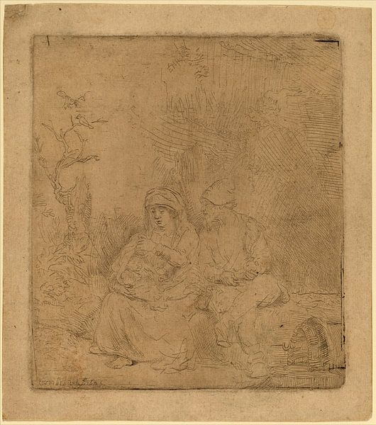 Rembrandt van Rijn, Die Ruhe auf der Flucht von Rembrandt van Rijn
