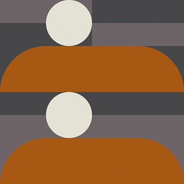 Style rétro géométrique abstrait en or foncé, taupe, gris X sur Dina Dankers