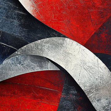 Overlappende Bogen | Silver Curve Invasion van ARTEO Schilderijen