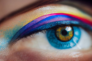 buntes Lidschatten-Make-up-Auge Illustration