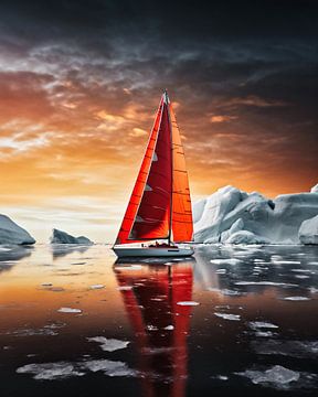 Zeilboot van het ijs van fernlichtsicht
