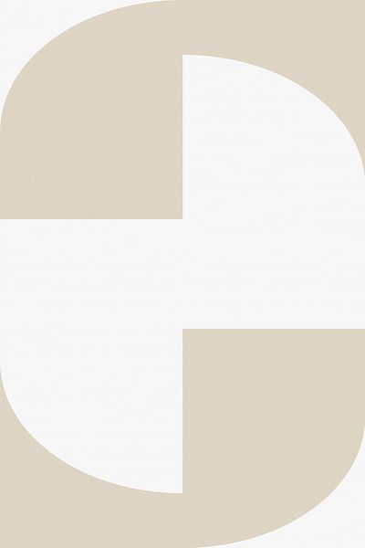 Modern abstract minimalist geometric shapes in beige and white 15 by Dina Dankers