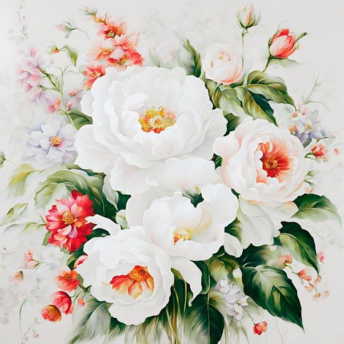 Creative White Blossom Painting