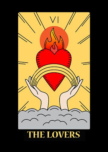 The Lovers Tarot Card VI Spiritual Wall Decoration Art Print