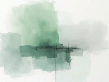 Abstract kunstwerk met groen van The Photo Artist
