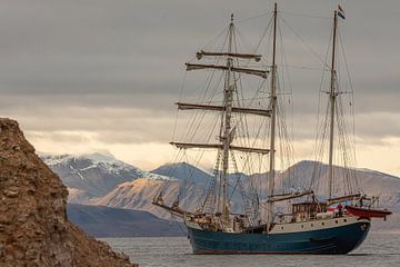 Tallship Antigua in arctische wateren van Peter Voogd