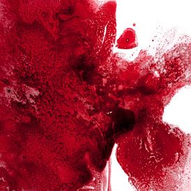 Impression d'art abstrait - peinture murale à l'encre fluide rouge | Décoration moderne et minimale sur Ela Szczepaniak