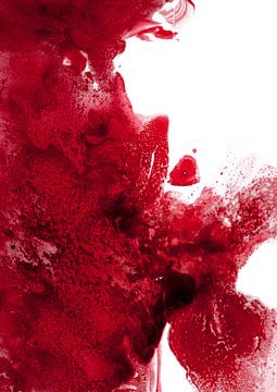 Impression d'art abstrait - peinture murale à l'encre fluide rouge | Décoration moderne et minimale
