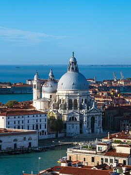 Gezicht op de kerk Santa Maria della Salute in Venetië van Rico Ködder