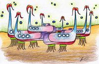 Colourful fantasy drawing