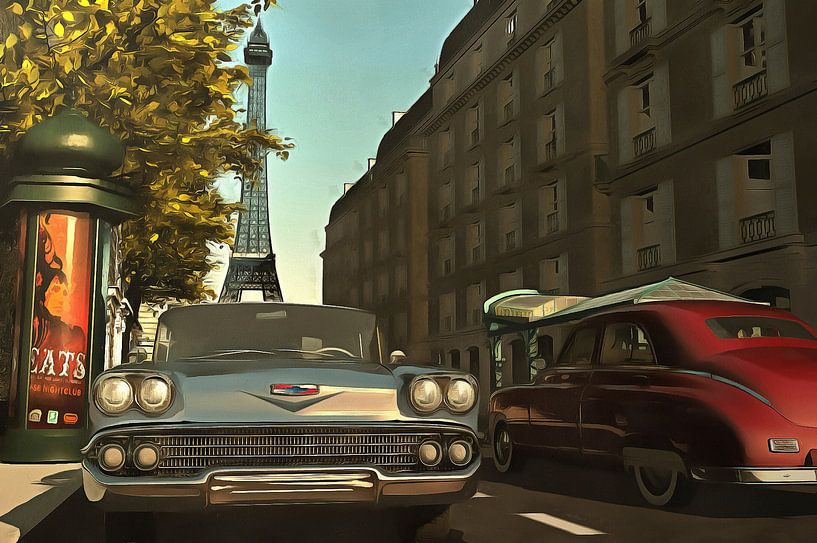 Classic –  Retro American  oldtimers in Paris by Jan Keteleer