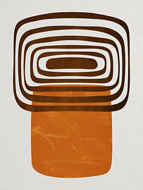 Moderne minimalistische, organische und geometrische abstrakte Kunst in Erdtönen. von Online Arts