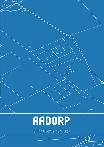 Plan d'ensemble | Carte | Aadorp (Overijssel) par Affiches de lieux