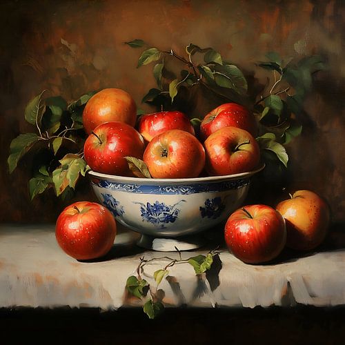 Klassiek stilleven met appels