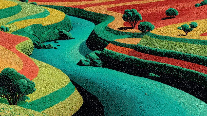 schilderachtig abstract kleurrijk landschap van Egon Zitter