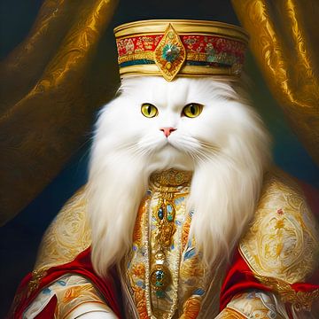 Fantasy Persian cat also called the Persian cat in Traditional Persian dress and jewellery-6 by Carina Dumais