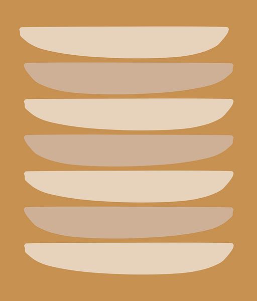 Beige Ocher Mid-Century Modern Abstract by Mad Dog Art