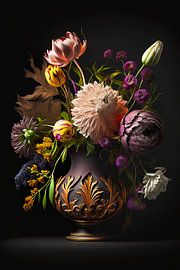Still life in a dark vase by Kim West