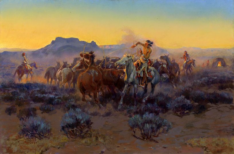 Charles Marion Russell,Fresh ropes 1918 by finemasterpiece