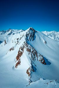 View on the snowy Tiroler Alps in Austria during a beautiful winter day