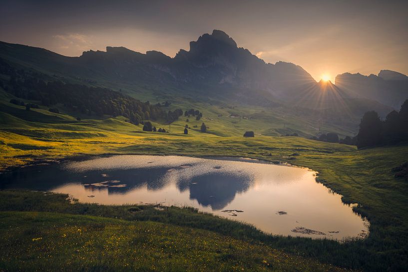 Sonnenaufgang Dolomiten von Peter Poppe