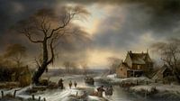 Niederländische Winterlandschaft mit altem Bauernhaus von Preet Lambon Miniaturansicht