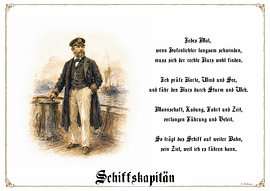 Scheepskapitein – gildeplaat met gedicht van Marcus Achberger