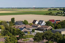 Sexbierum und Umgebung vom Turm der Sixtuskirche aus von Meindert van Dijk