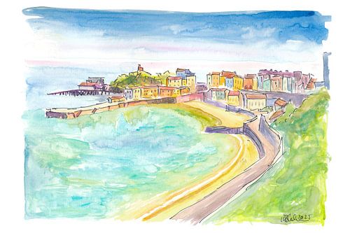 Crépuscule dans le port de Tenby sur la côte du Pembrokeshire