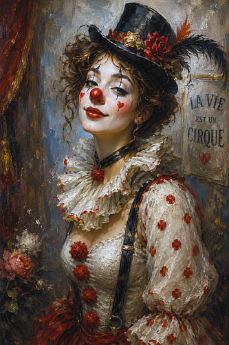 Female Clown painting.