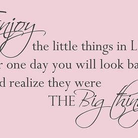 Enjoy the little things - Lichtroze - Inspirerende tekst van Sandra Hazes
