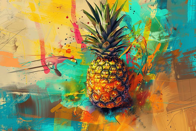 Pineapple in expressionist style by Poster Art Shop