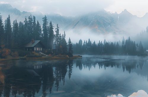 Hidden hut on the shore
