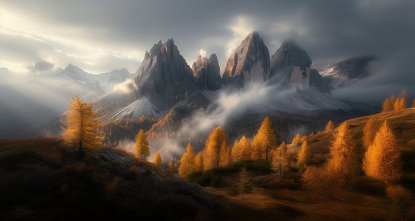 Herbstnebel am Berg von fernlichtsicht
