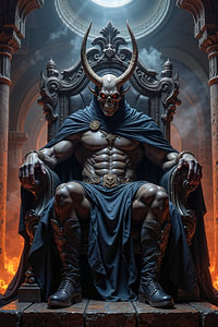 Dark Fantasy Wandbild: OBSIDRON – Der Dämon auf dem Thron der Unterwelt