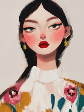 Modern portret, illustratie van Carla Van Iersel