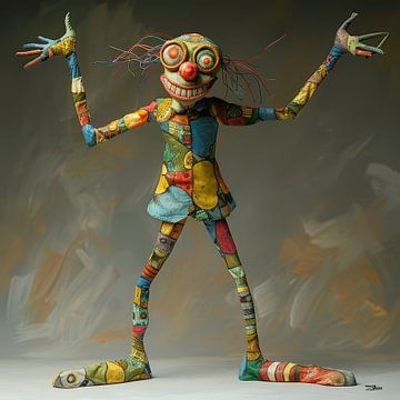 colourful whimsical doll by Gelissen Artworks