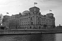 Reichstag building on the banks of the Spree in Berlin