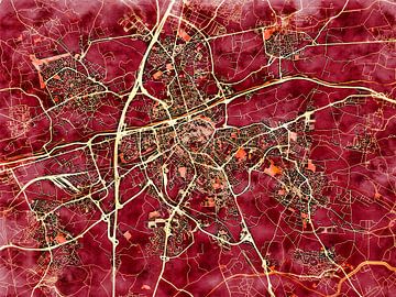 Kaart van Perpignan in de stijl 'Amber Autumn' van Maporia