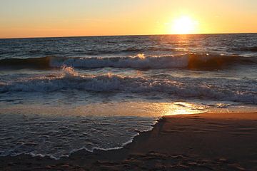 Sonnenuntergang bei einsetzender Flut auf Sylt von Martin Flechsig